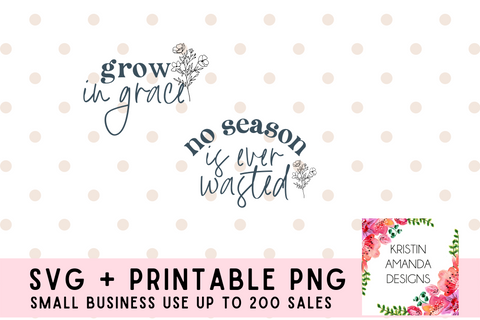 Growing in Grace Faith Can Move Mountains SVG Cut File Bundle and Printable PNG • Cricut • Silhouette