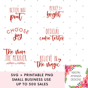 Christmas SVG Bundle SVG Cut File and Printable PNG • Cricut • Silhouette
