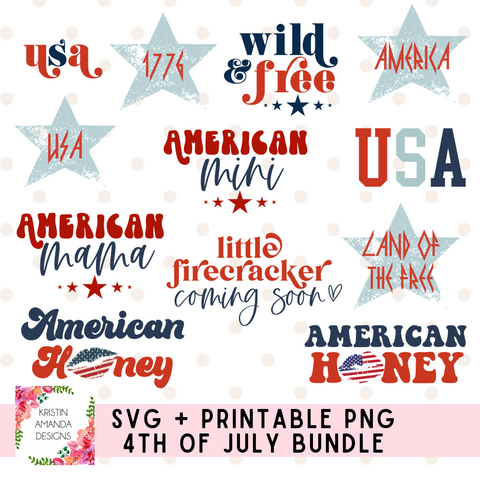 4th of July Design Bundle Fourth of July SVG PNG Cut File • Cricut • Silhouette