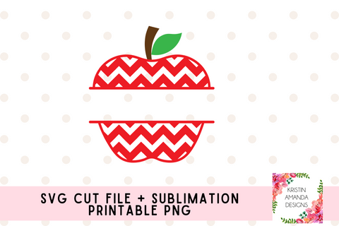 Chevron Apple Monogram Frame SVG Cut File and PNG • Cricut • Silhouette