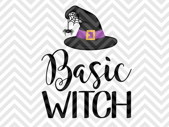 Basic Witch Halloween SVG and DXF Cut File • PDF • Vector • Calligraphy • Download File • Cricut • Silhouette - Kristin Amanda Designs