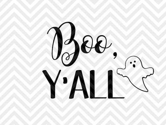 Boo Y'all SVG and DXF Cut File • PNG • Vector • Calligraphy • Download File • Cricut • Silhouette - Kristin Amanda Designs
