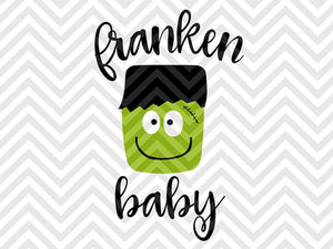 Franken Baby Frankenstein Halloween SVG and DXF Cut File • PNG • Vector • Calligraphy • Download File • Cricut • Silhouette - Kristin Amanda Designs