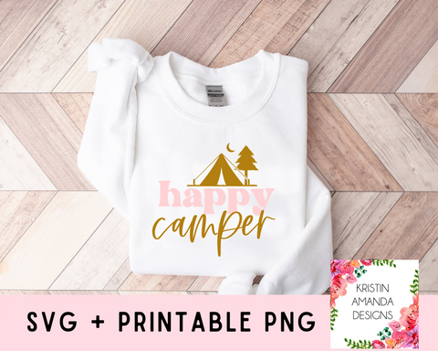 Happy Camper Spring Easter SVG DXF EPS PNG Cut File • Cricut • Silhouette