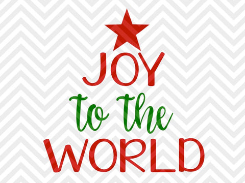Joy to the World Christmas Tree SVG and DXF Cut File • Png • Download File • Cricut • Silhouette - Kristin Amanda Designs