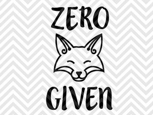 Zero Fox Given SVG and DXF Cut File • PNG • Vector • Calligraphy • Download File • Cricut • Silhouette - Kristin Amanda Designs