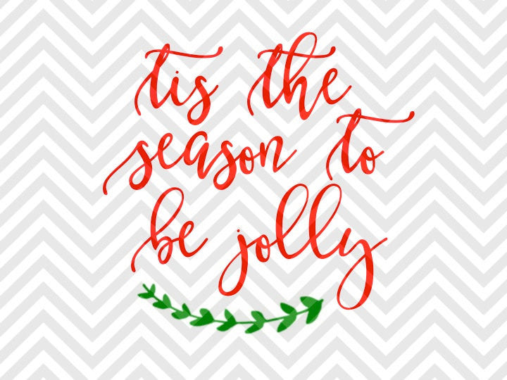 Tis the Season to Be Jolly Christmas Wreath SVG and DXF Cut File • Png • Download File • Cricut • Silhouette - Kristin Amanda Designs