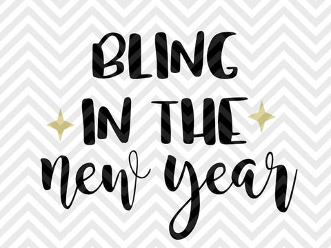Bling in the New Year Celebrate Cheers Champagne SVG and DXF Cut File • Png • Download File • Cricut • Silhouette - Kristin Amanda Designs