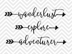 Wanderlust Explore Adventurer Travel SVG and DXF Cut File • PNG • Download File • Cricut • Silhouette - Kristin Amanda Designs