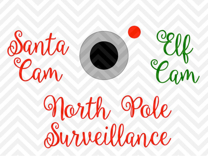 Santa Cam Elf Cam Christmas Tree Ornament SVG and DXF Cut File • Png • Download File • Cricut • Silhouette - Kristin Amanda Designs