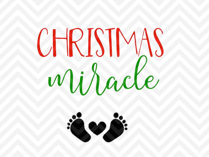 Christmas Miracle Pregnancy SVG and DXF Cut File • Png • Download File • Cricut • Silhouette - Kristin Amanda Designs