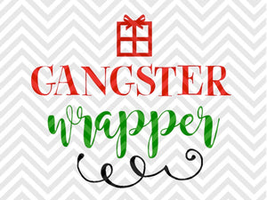 Gangster Wrapper Christmas Present Santa SVG and DXF Cut File • Png • Download File • Cricut • Silhouette - Kristin Amanda Designs
