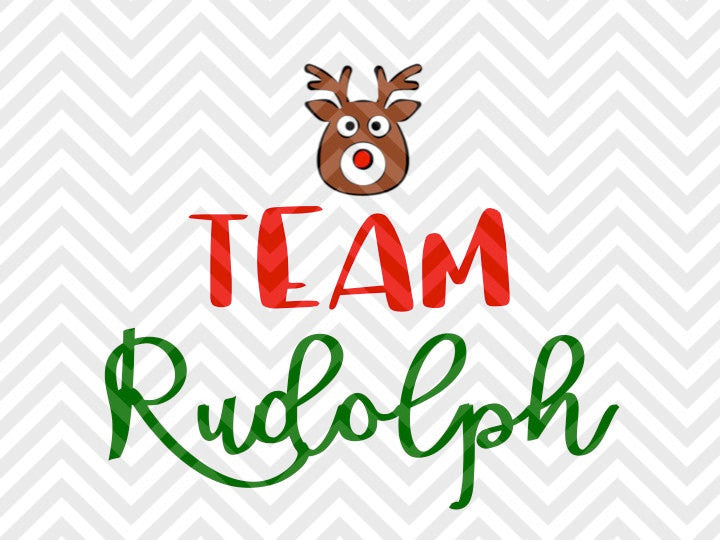 Team Rudolph Christmas Santa Reindeer Kids SVG and DXF Cut File • Png • Download File • Cricut • Silhouette - Kristin Amanda Designs