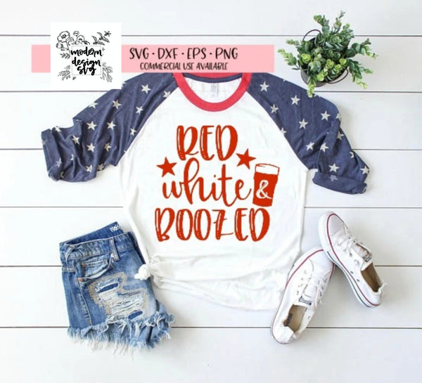 Red White and Boozed Independence Day Fourth of July Summer  SVG Cut File DXF Printable PNG Silhouette CricutSublimation