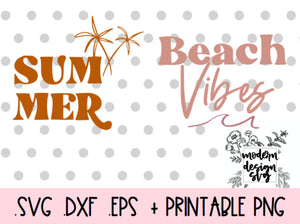 Summer Svg Bundle Beach Vibes Boho Vintage Spring Easter SVG Cut File DXF Printable PNG Silhouette CricutSublimation