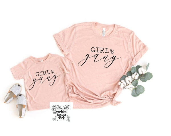 Girl Gang Strong Mama Raising a Strong Girl Mom Daughter Matching Spring Summer SVG Cut File DXF Printable PNG Silhouette Cricut Sublimation