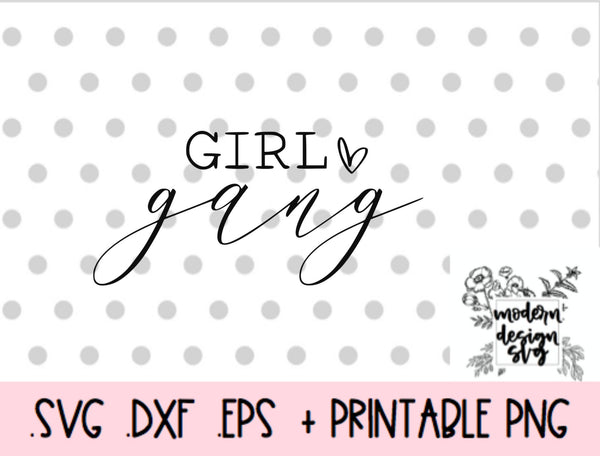 Girl Gang Strong Mama Raising a Strong Girl Mom Daughter Matching Spring Summer SVG Cut File DXF Printable PNG Silhouette Cricut Sublimation