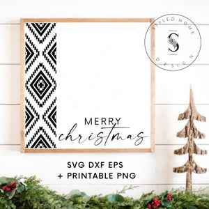 Aztec Modern Farmhouse Christmas Sign Let's Get Elfed Up Bottoms Up Christmas Wine Svg DXF EPS PNG Cut File • Cricut • SilhouetteSublimation