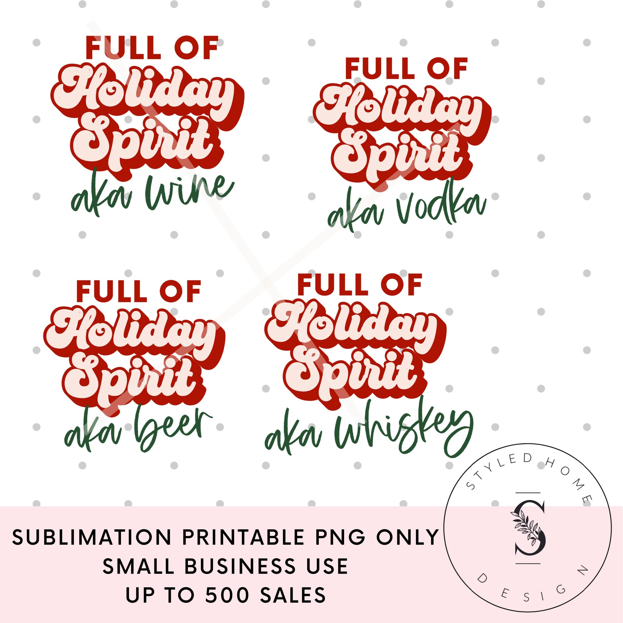 Holiday Spirit Wine Beer Retro Don't Get Your Tinsel in a Tangle Christmas  PNG  • Cricut • Silhouette Sublimation