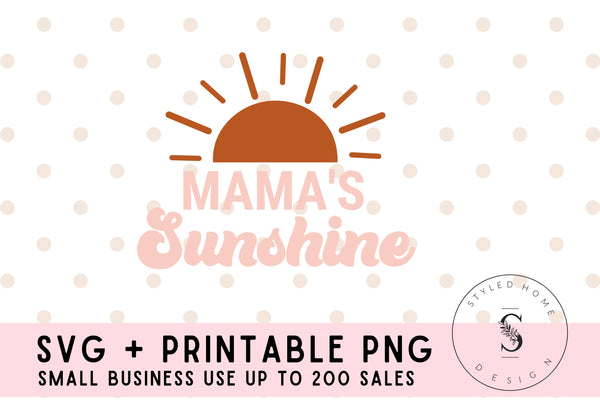 Mama's Sunshine Mama Mini Loved Mama Mother Son Mother Daughter Shirts Bundle SVG Cut File DXF Printable PNG Silhouette CricutSublimation
