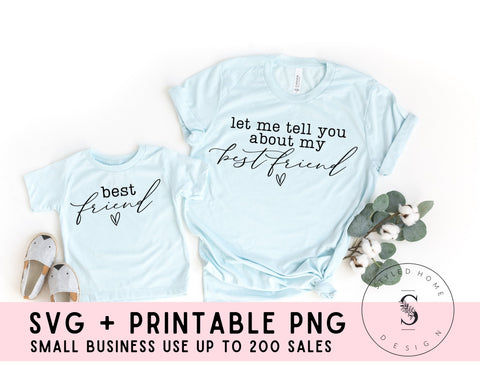 Let Me Tell You About my Best Friend Little Things in Life Mom Daughter Matching SVG Cut File + Printable PNG Silhouette Cricut Sublimation