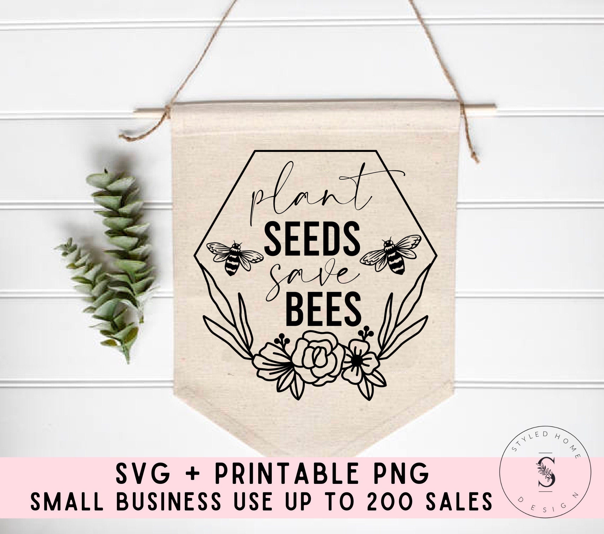 Save Bees Save the Earth Raise a Wild Flower Retro Boho Vintage Spring SVG Cut File Printable PNG Silhouette CricutSublimation