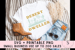 Desert Dweller Sunshine Dreamer Retro Mother Daughter Shirts Bundle SVG Cut File DXF Printable PNG Silhouette CricutSublimation