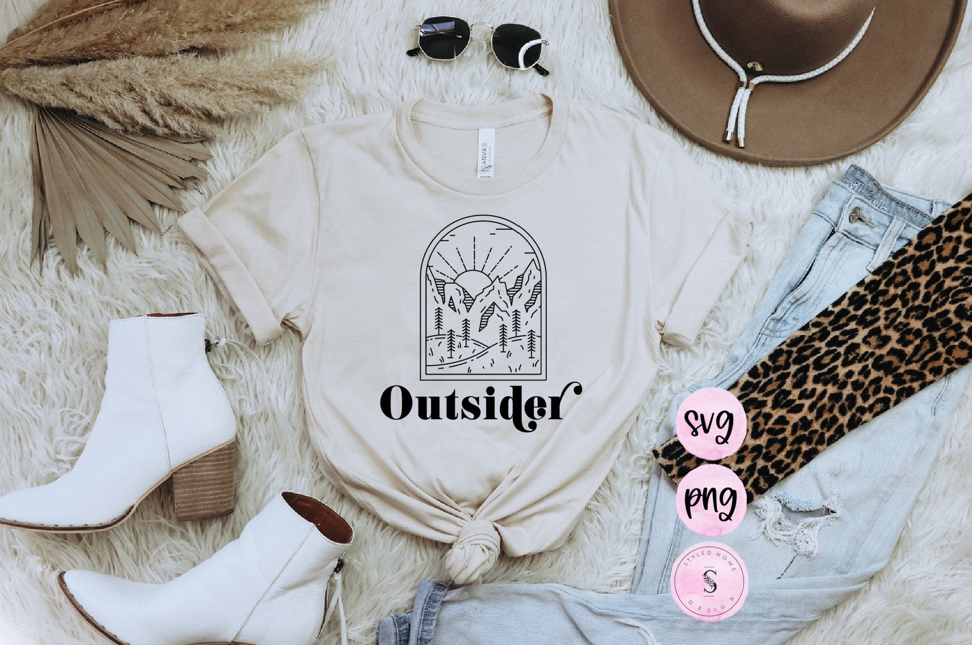Outsider Svg, Desert Dweller Sunshine Dreamer Retro Mama Shirts Bundle SVG Cut File DXF Printable PNG Silhouette CricutSublimation
