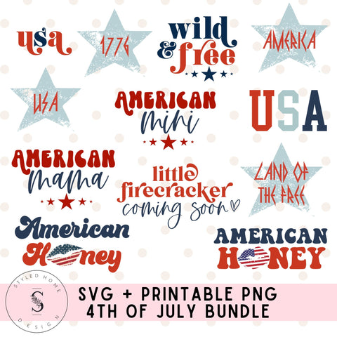 4th of July SVG Sublimation Bundle, 4th of July Svg, Fourth of July Retro Png, Sublimation Design, SVG, Printable PNG,