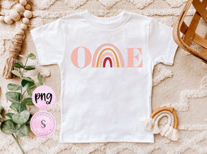 One Rainbow, First Birthday Design, Sunshine Dreamer Retro Toddler Shirt, Design Bundle, Printable PNG Silhouette Cricut Sublimation