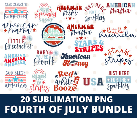 4th of July Sublimation Bundle, 4th of July Sublimation Design, Fourth of July Retro Png, Sublimation Design, Printable PNG,