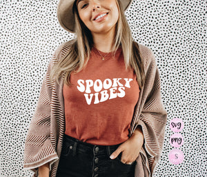 Spooky Vibes, Pumpkin Season SVG, Sweater Weather, Thankful, Pumpkin Spice Coffee Retro Cozy Autumn Printable SVG and PNG Sublimation Design