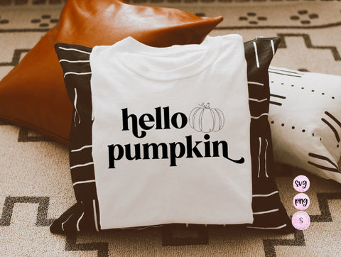 Hello Pumpkin, Pumpkin Season SVG, Sweater Weather, Thankful, Pumpkin Spice, Retro Cozy Autumn Printable SVG and PNG Sublimation Design