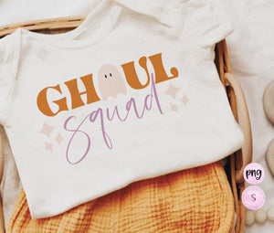 Ghoul Squad, Hello Pumpkin Ghouls Rule Morning Pumpkin Fall Pumpkin Spice Coffee Retro Cozy Autumn Printable PNG Sublimation Design