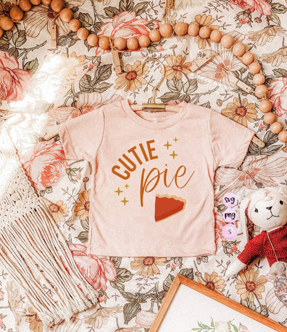 Cutie Pie Thanksgiving SVG, Sweater Weather, Thankful, Pumpkin Spice Coffee Retro Cozy Autumn Printable SVG and PNG Sublimation Design
