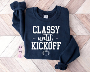 Classy Until Kickoff SVG, Game Day Football, Sports, Fall, Printable PNG Silhouette Cricut Sublimation