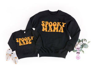 Spooky Babe Spooky Mama, Pumpkin Season SVG, Mom and Me Matching, Thankful, Autumn Printable SVG and PNG Sublimation Design