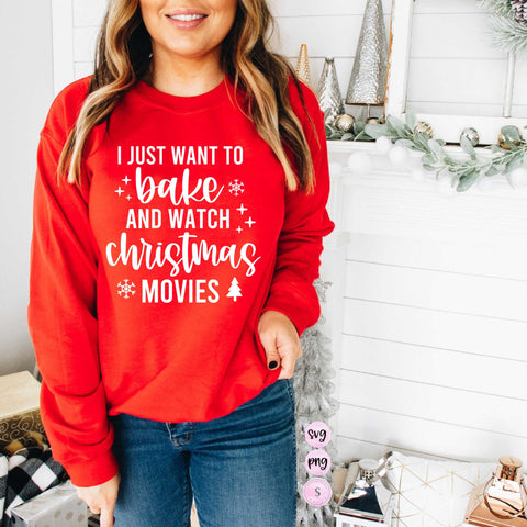 I Just Want To Bake and Watch Christmas Movies, Mama Claus, Don't Get Your Tinsel in a Tangle Christmas, Svg CutFile, Cricut PNG Sublimation