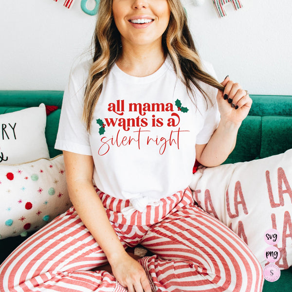 All Mama Wants is a Silent Night, Cookie Tester, Baking Spirits Bright SVG, Team Nice, Christmas, Svg Cut File, Cricut  PNG Sublimation
