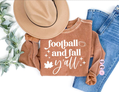 Football and Fall Y'all, Pumpkin Spice Give Thanks Fall Thanksgiving Pumpkin SVG Cut File DXF Printable PNG Silhouette CricutSublimation