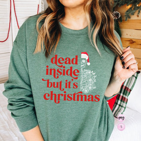 Dead Inside But It's Christmas, Caffeinated Dancing Skeleton Png, Holidays, Printable PNG, Sublimation Design
