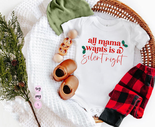 All Mama Wants is a Silent Night, Cookie Tester, Baking Spirits Bright SVG, Team Nice, Christmas, Svg Cut File, Cricut  PNG Sublimation