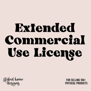 ONE DESIGN Extended License For: Selling 100+ Printed Items - Commercial Use