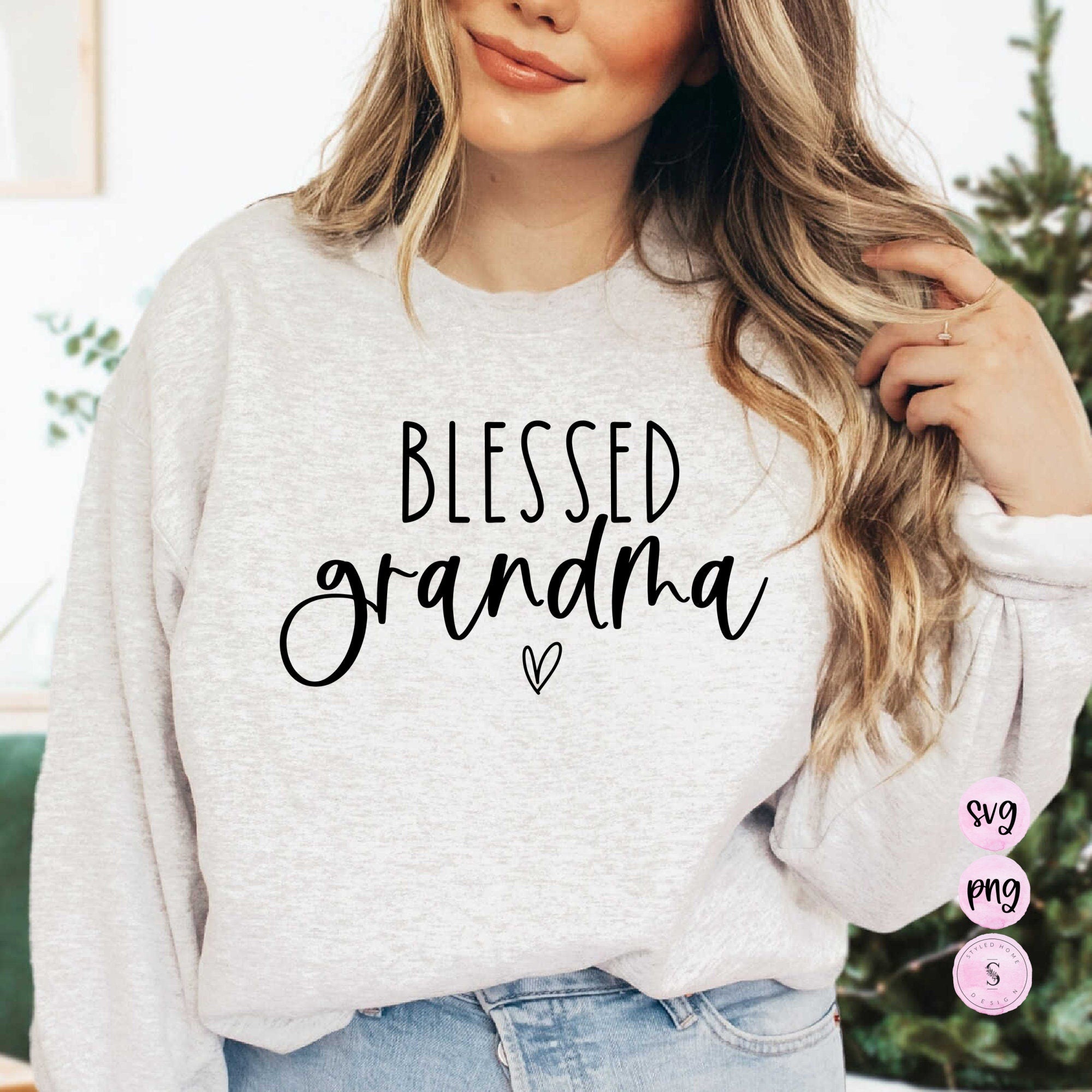 Blessed Grandma SVG, Pregnancy Announcement, Grandma Shirt SVG Cut File PNG Silhouette Cricut Sublimation