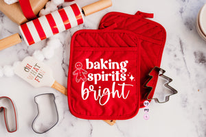 Baking Spirits Bright SVG, Christmas Pot Holder, Cookie Tester SVG, Team Nice, Christmas, Svg Cut File, Cricut  PNG Sublimation