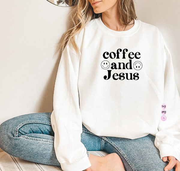 Coffee and Jesus , Pray, Minimal Svg, Amen Svg, Grow in Grace, Bible Verse, Christian SVG, SVG, Printable PNG Cricut Sublimation