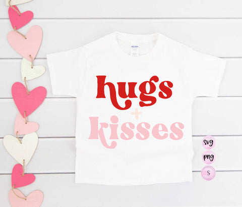 Hugs and Kisses, Loved Mama Loved Mini Svg, Kids Valentines, Retro, Valentine's Day Svg, Matching SVG Cut File Printable PNG, Sublimation
