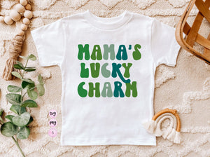 Mama's Lucky Charm SVG, Lucky Mama, Retro Boho Rainbow St. Patricks Day Design Sublimation PNG St. Pattys Day T Shirt, St Patricks Day Tee