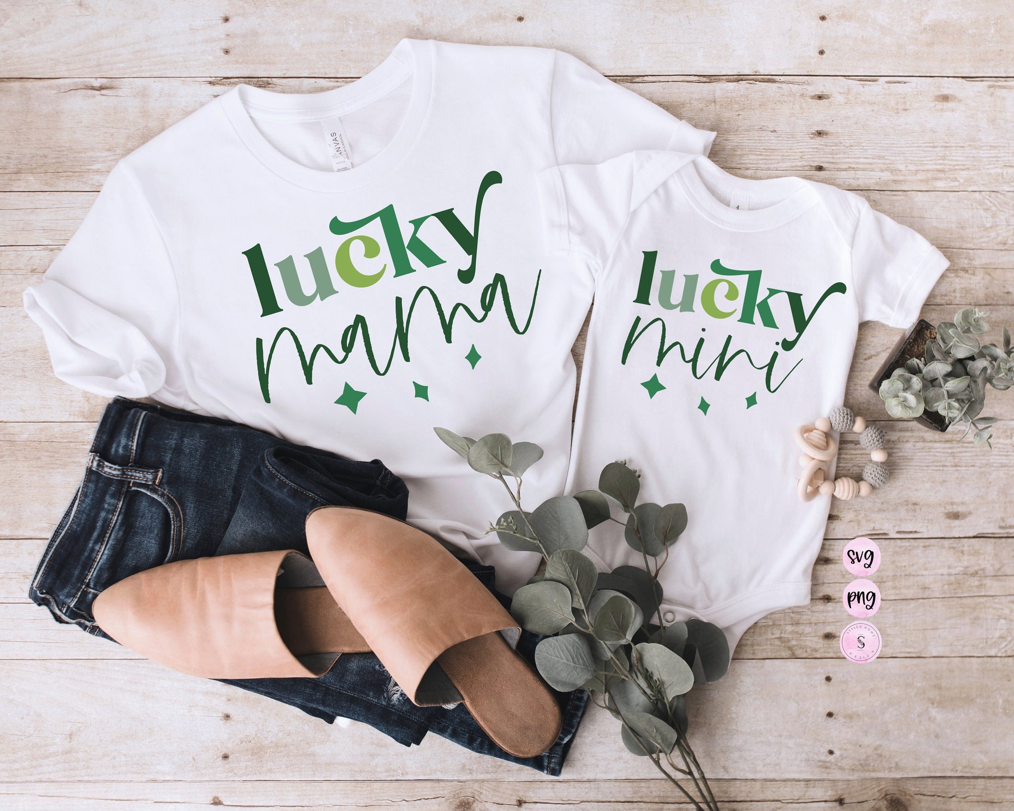 Lucky Mama Lucky Mini SVG, Retro Boho Rainbow St. Patricks Day Design Sublimation PNG St. Pattys Day T Shirt, St Patricks Day Tee