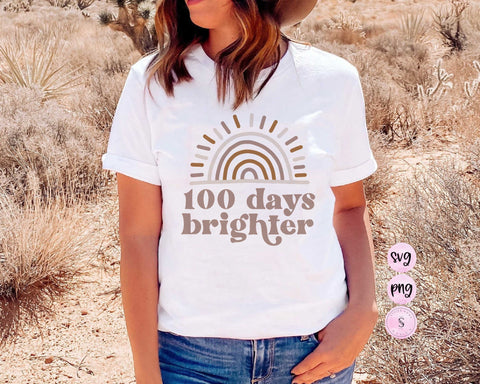 100 Days of School Svg, 100 Days Brighter, Teacher Shirt Svg Tiny Human Tamer, Teacher, Back to School SVG, PNG, Sublimation Design